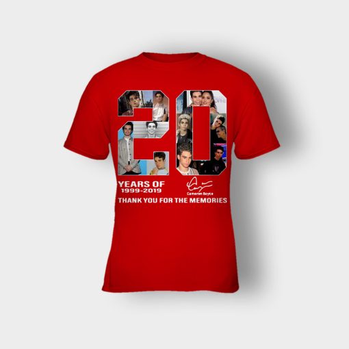 20-Years-Of-Cameron-Boyce-1999-2019-Thank-You-For-The-Memories-Kids-T-Shirt-Red