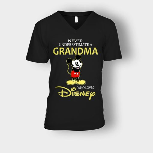 A-Grandma-Who-Loves-Disney-Mickey-Inspired-Unisex-V-Neck-T-Shirt-Black