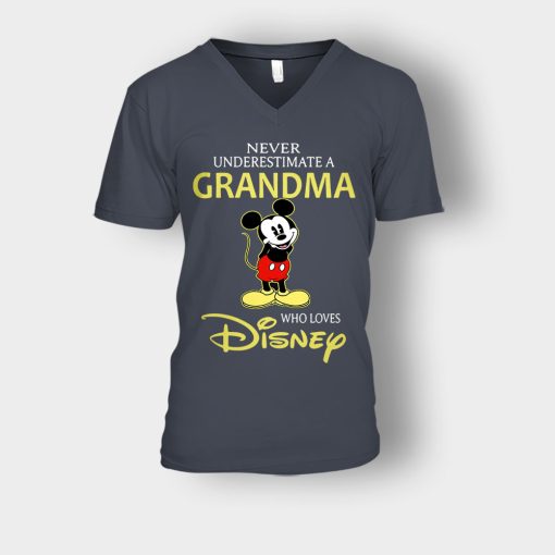 A-Grandma-Who-Loves-Disney-Mickey-Inspired-Unisex-V-Neck-T-Shirt-Dark-Heather