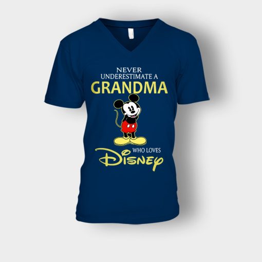 A-Grandma-Who-Loves-Disney-Mickey-Inspired-Unisex-V-Neck-T-Shirt-Navy