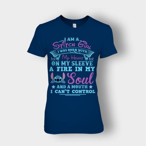 A-Mouth-I-Cant-Control-Disney-Lilo-And-Stitch-Ladies-T-Shirt-Navy