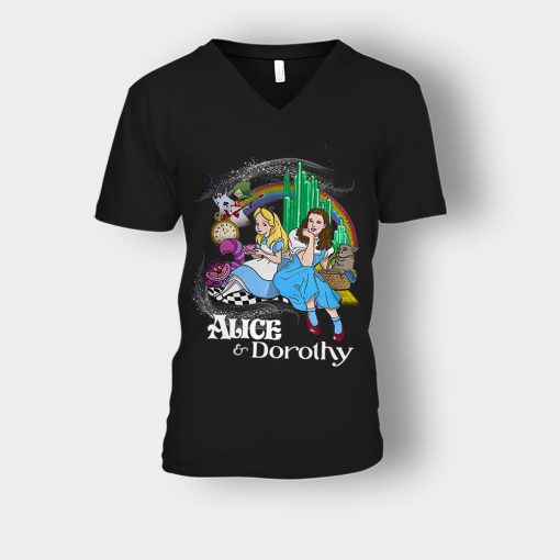 Alice-Or-Dorothy-Disney-Unisex-V-Neck-T-Shirt-Black