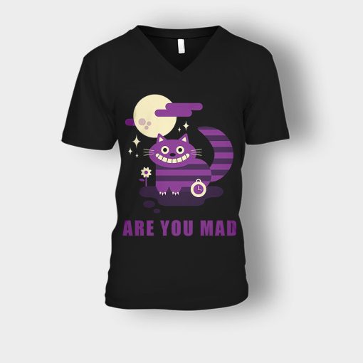 Alice-in-Wonderland-Are-You-Mad-Unisex-V-Neck-T-Shirt-Black