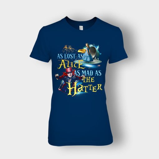 Alice-in-Wonderland-As-Lost-As-Alice-As-Mad-As-Hatter-Ladies-T-Shirt-Navy