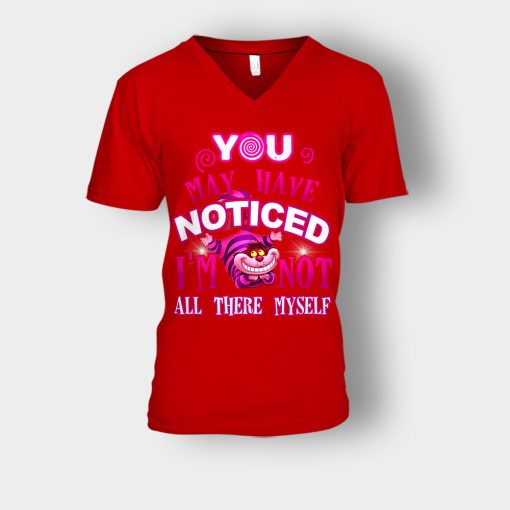 Alice-in-Wonderland-Cheshire-Cat-You-May-Have-Noticed-Unisex-V-Neck-T-Shirt-Red