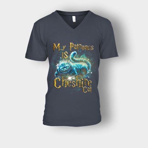 Alice-in-Wonderland-Cheshire-Is-My-Patronus-Unisex-V-Neck-T-Shirt-Dark-Heather