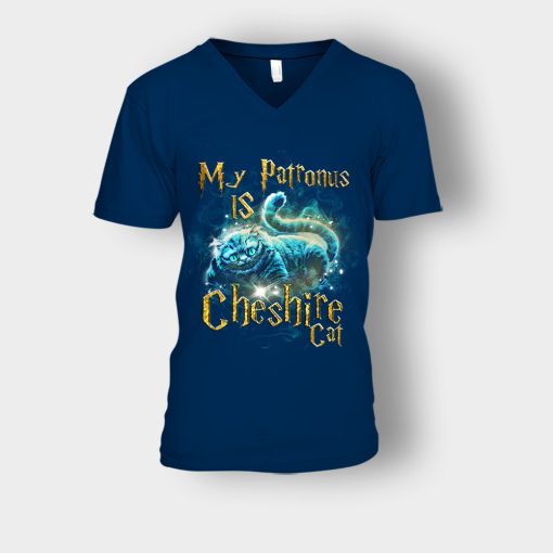 Alice-in-Wonderland-Cheshire-Is-My-Patronus-Unisex-V-Neck-T-Shirt-Navy