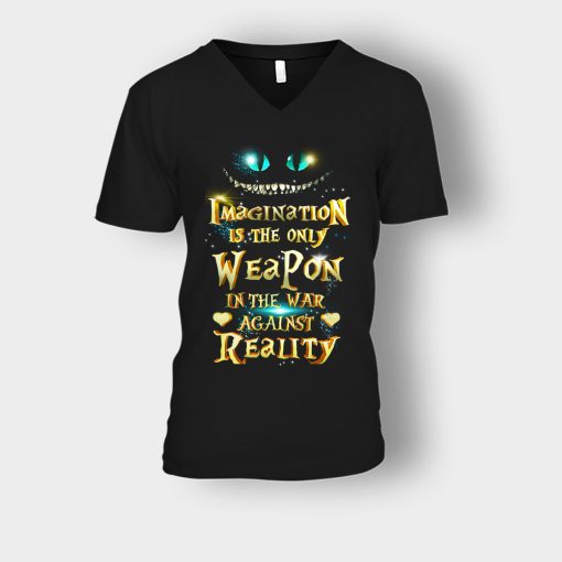 Alice-in-Wonderland-Cheshire-Reality-Unisex-V-Neck-T-Shirt-Black