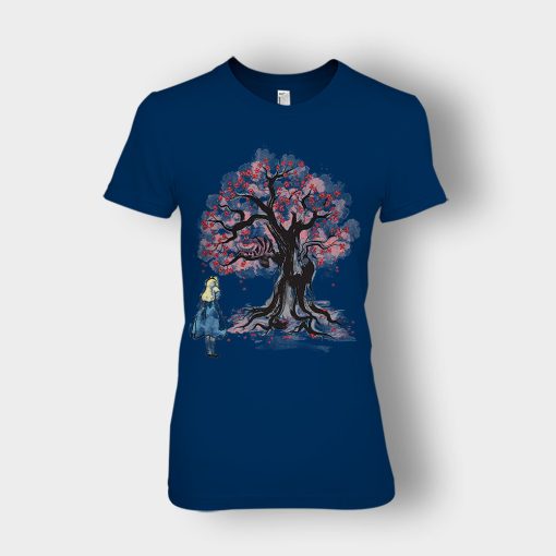 Alice-in-Wonderland-Cheshire-Sumi-Tree-Ladies-T-Shirt-Navy