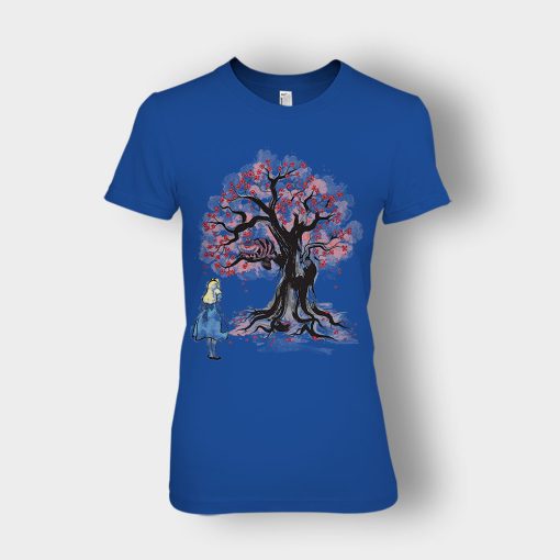 Alice-in-Wonderland-Cheshire-Sumi-Tree-Ladies-T-Shirt-Royal