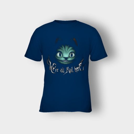 Alice-in-Wonderland-Cheshire-Were-All-Mad-Kids-T-Shirt-Navy