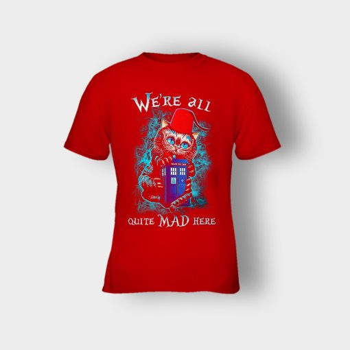Alice-in-Wonderland-Cheshires-Doctor-Who-Kids-T-Shirt-Red