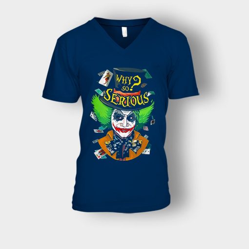 Alice-in-Wonderland-Joker-Mad-Hatter-Unisex-V-Neck-T-Shirt-Navy