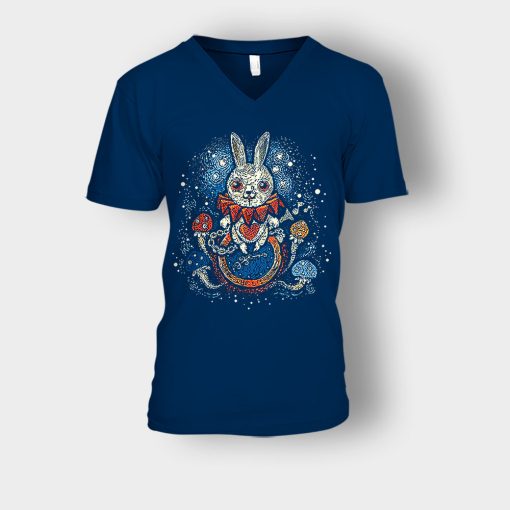 Alice-in-Wonderland-Link-Unisex-V-Neck-T-Shirt-Navy