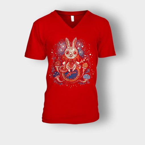 Alice-in-Wonderland-Link-Unisex-V-Neck-T-Shirt-Red