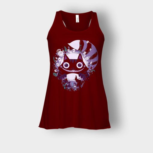 Alice-in-Wonderland-Nightmares-Cheshire-Bella-Womens-Flowy-Tank-Maroon