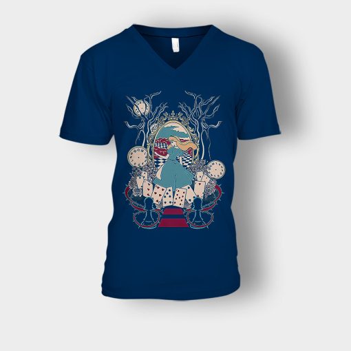 Alice-in-Wonderland-Sp-Unisex-V-Neck-T-Shirt-Navy