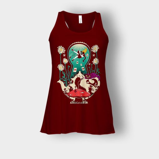 Alice-in-Wonderland-Tea-Party-Crash-Bella-Womens-Flowy-Tank-Maroon