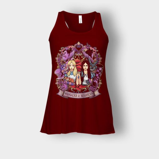 Alice-in-Wonderland-Two-Side-Light-And-Dark-Bella-Womens-Flowy-Tank-Maroon