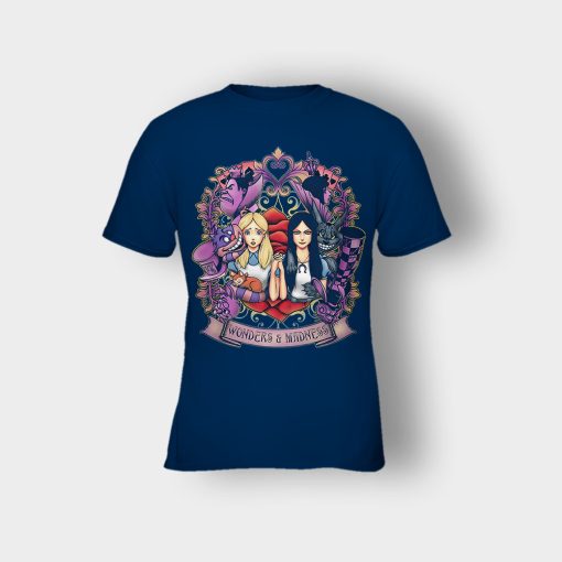 Alice-in-Wonderland-Two-Side-Light-And-Dark-Kids-T-Shirt-Navy