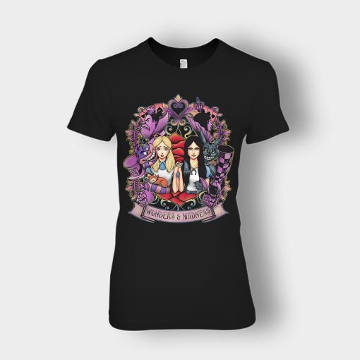 Alice-in-Wonderland-Two-Side-Light-And-Dark-Ladies-T-Shirt-Black