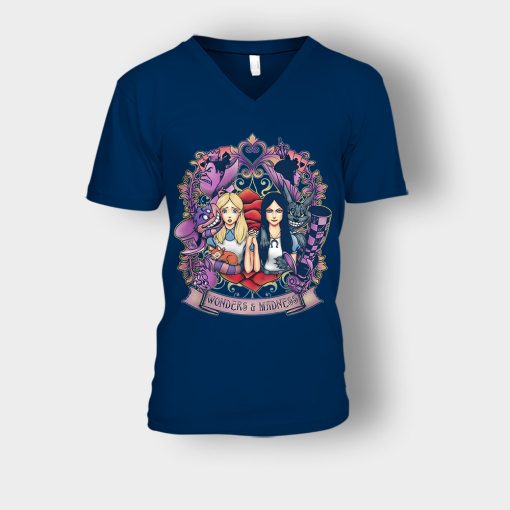 Alice-in-Wonderland-Two-Side-Light-And-Dark-Unisex-V-Neck-T-Shirt-Navy