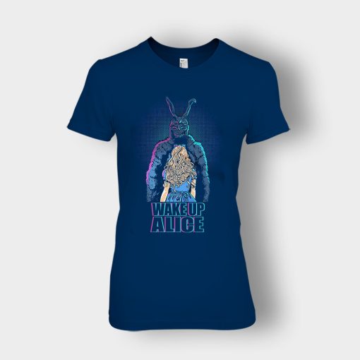 Alice-in-Wonderland-Wake-Up-Ladies-T-Shirt-Navy