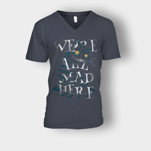 Alice-in-Wonderland-Were-All-Are-Mad-Unisex-V-Neck-T-Shirt-Dark-Heather