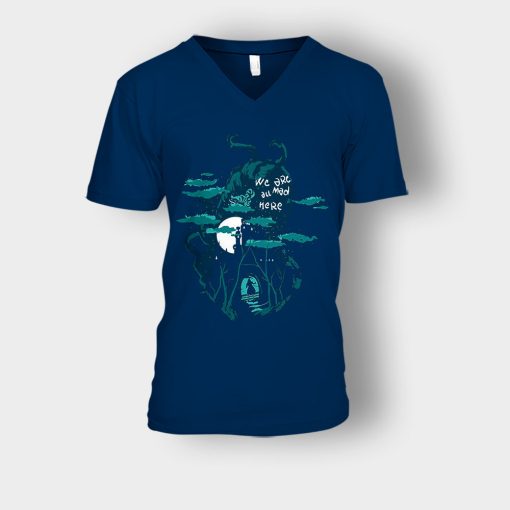 Alice-in-Wonderland-World-Unisex-V-Neck-T-Shirt-Navy