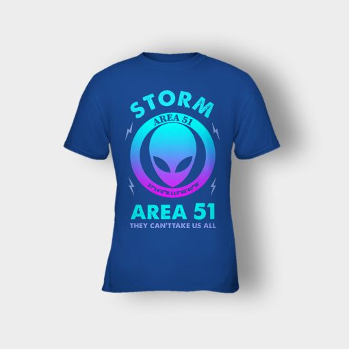 Alien-Storm-Area-51-they-cant-take-us-all-Kids-T-Shirt-Royal