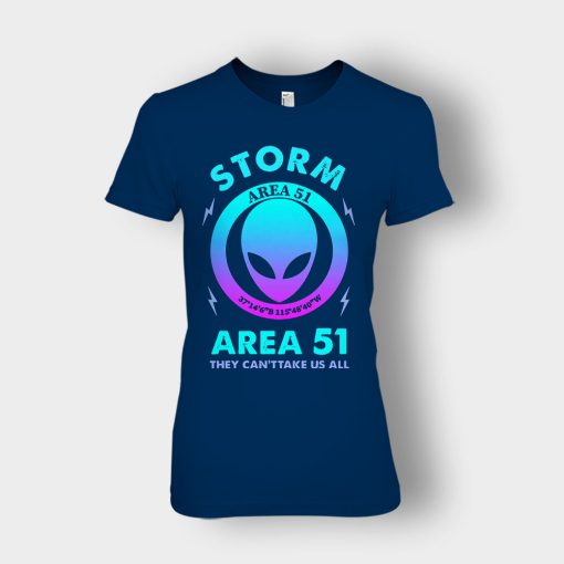 Alien-Storm-Area-51-they-cant-take-us-all-Ladies-T-Shirt-Navy