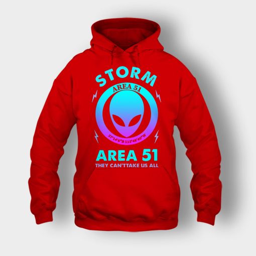 Alien-Storm-Area-51-they-cant-take-us-all-Unisex-Hoodie-Red