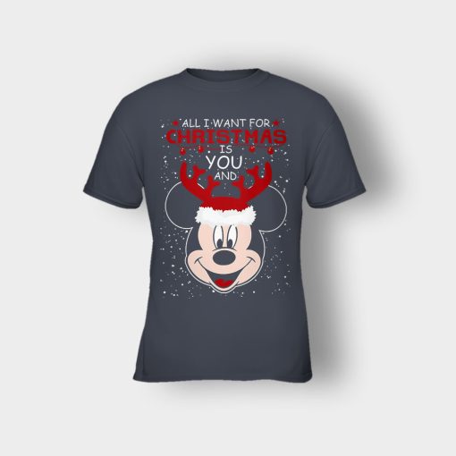 All-I-Want-In-Christmas-Is-Disney-Mickey-Inspired-Kids-T-Shirt-Dark-Heather