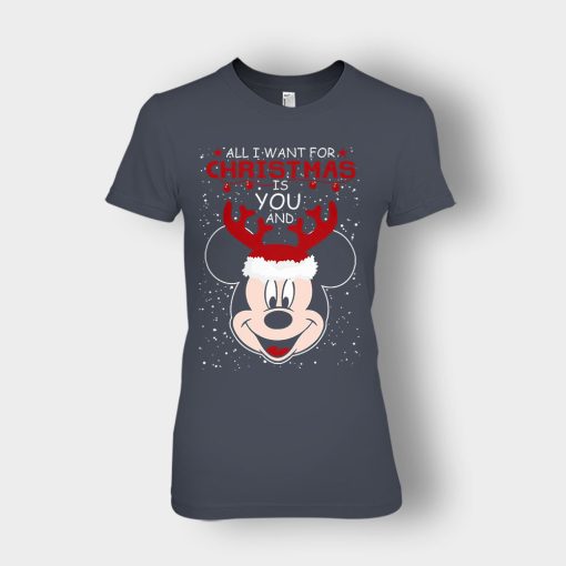 All-I-Want-In-Christmas-Is-Disney-Mickey-Inspired-Ladies-T-Shirt-Dark-Heather