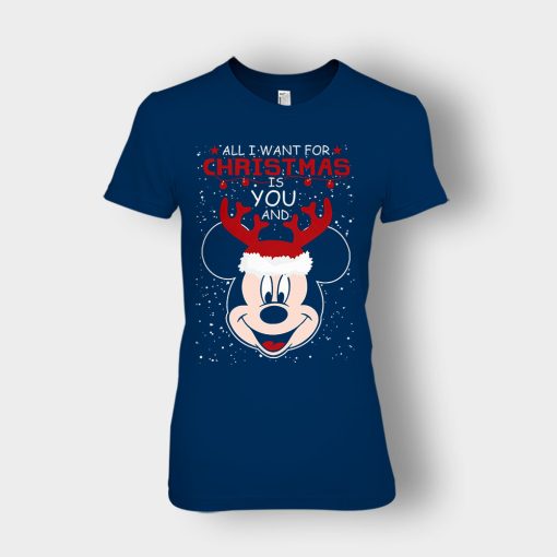 All-I-Want-In-Christmas-Is-Disney-Mickey-Inspired-Ladies-T-Shirt-Navy