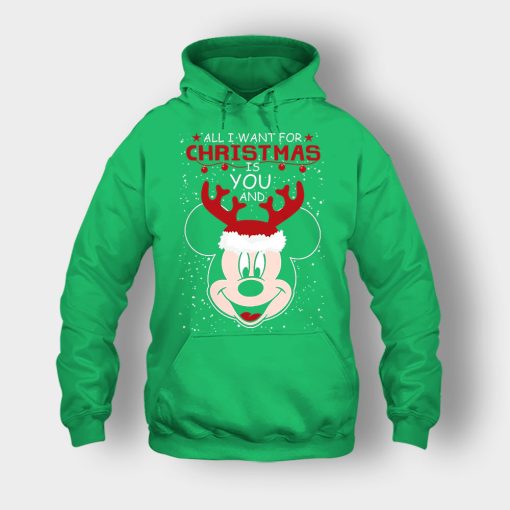 All-I-Want-In-Christmas-Is-Disney-Mickey-Inspired-Unisex-Hoodie-Irish-Green