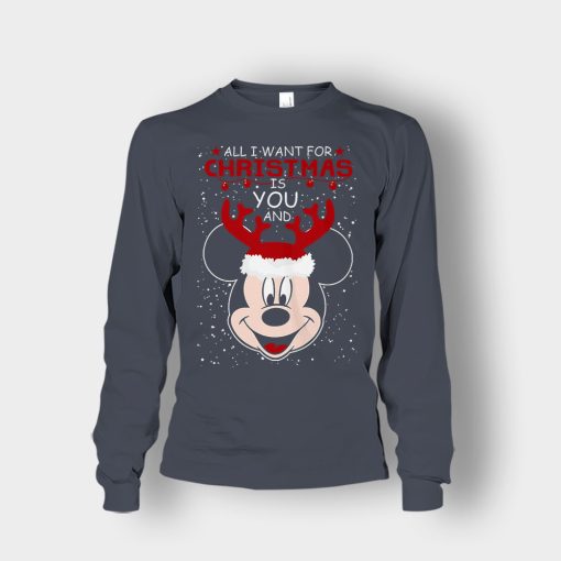 All-I-Want-In-Christmas-Is-Disney-Mickey-Inspired-Unisex-Long-Sleeve-Dark-Heather