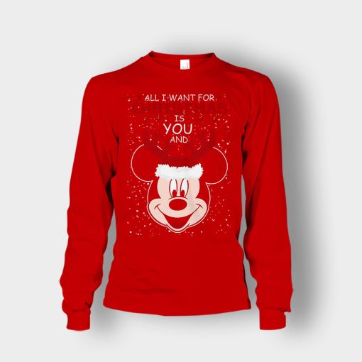All-I-Want-In-Christmas-Is-Disney-Mickey-Inspired-Unisex-Long-Sleeve-Red