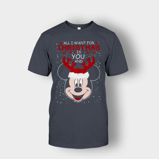 All-I-Want-In-Christmas-Is-Disney-Mickey-Inspired-Unisex-T-Shirt-Dark-Heather