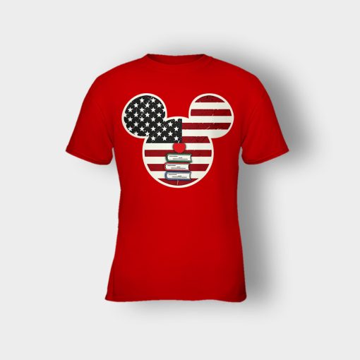 America-And-Books-Disney-Mickey-Inspired-Kids-T-Shirt-Red