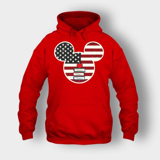 America-And-Books-Disney-Mickey-Inspired-Unisex-Hoodie-Red
