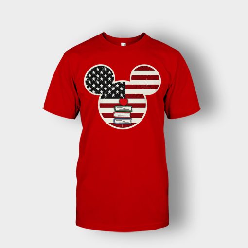 America-And-Books-Disney-Mickey-Inspired-Unisex-T-Shirt-Red