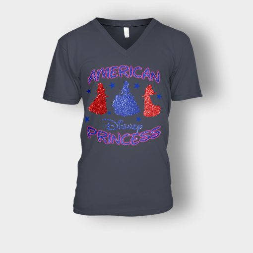 America-Princess-Disney-Inspired-Unisex-V-Neck-T-Shirt-Dark-Heather