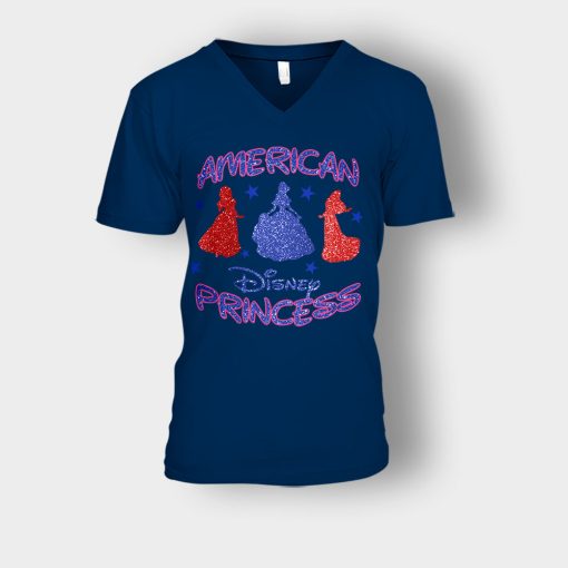 America-Princess-Disney-Inspired-Unisex-V-Neck-T-Shirt-Navy