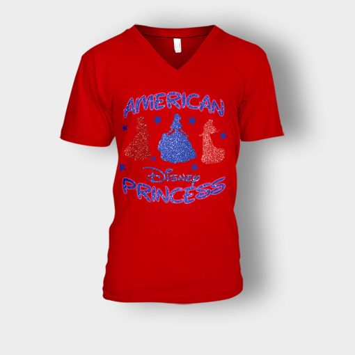 America-Princess-Disney-Inspired-Unisex-V-Neck-T-Shirt-Red