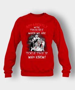 Apparently-Were-Trouble-When-We-Are-Together-Disney-Villain-Crewneck-Sweatshirt-Red