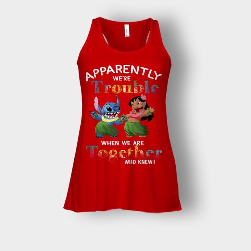 Apparently-Were-Trouble-When-Were-Together-Disney-Lilo-And-Stitch-Bella-Womens-Flowy-Tank-Red