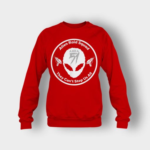 Area-51-Alien-Raid-Squad-They-Cant-Stop-Us-All-Crewneck-Sweatshirt-Red