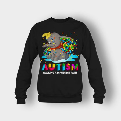Autism-Walking-A-Different-Path-Disney-Dumbo-Crewneck-Sweatshirt-Black