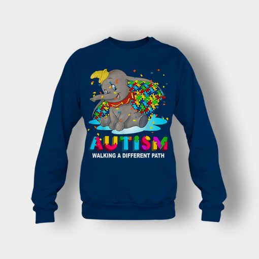 Autism-Walking-A-Different-Path-Disney-Dumbo-Crewneck-Sweatshirt-Navy